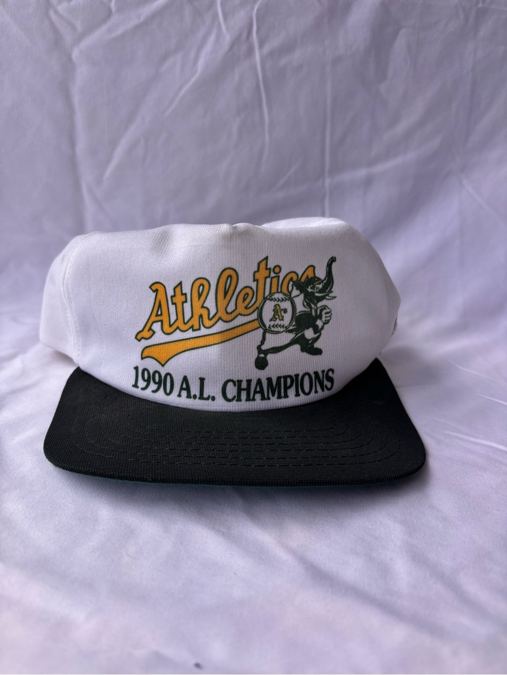 Athletics 1990 A.L. Champions Vintage New Era White & Green Snapback Hat